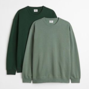 Sage (light green) H&M Relaxed Fit Crewneck Sweatshirt